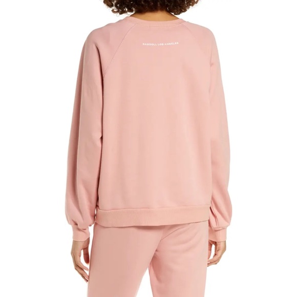 Ragdoll pink quartz oversized pullover crew neck sweatshirt Size Small - Picture 2 of 9